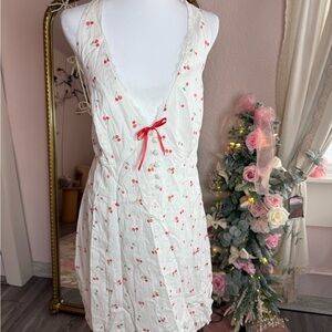Wild Fable Cherry Print White Chemise